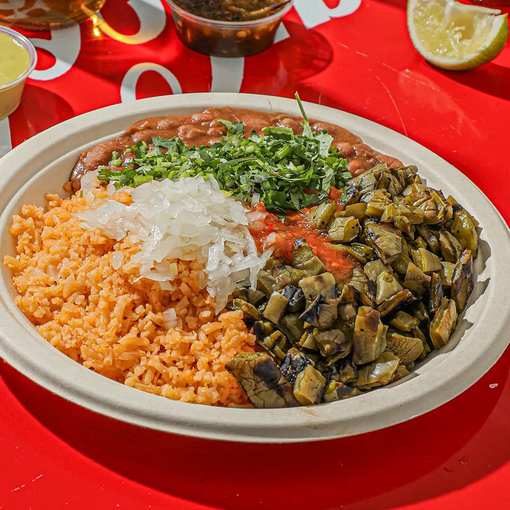 Nopales Burrito Plate