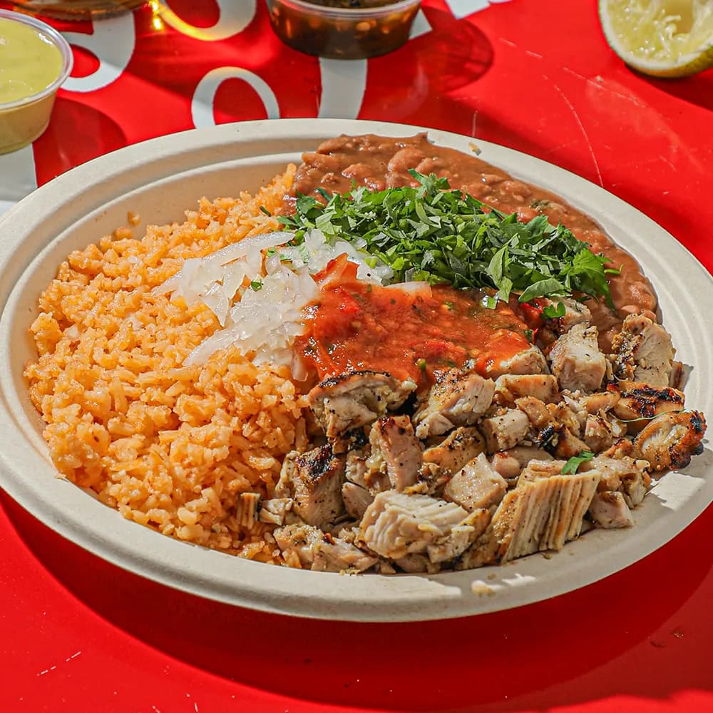 Pollo Asado Burrito Plate